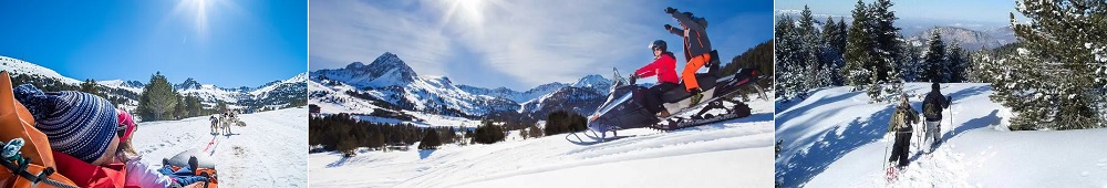 motos o raquetas de nieve